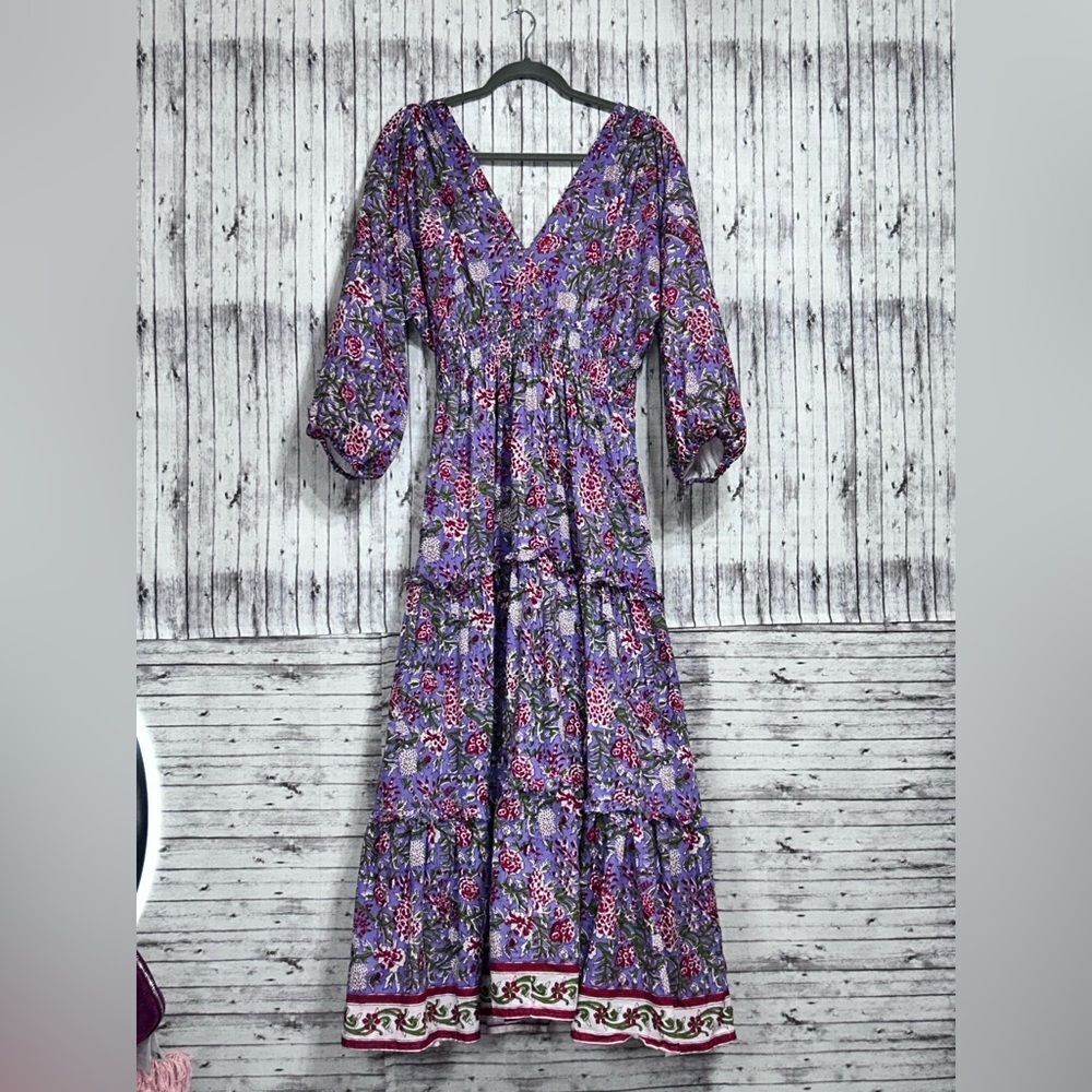Perry Walker Collective Purple Haze Boho Tiered Maxi Dress